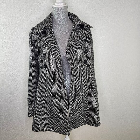 Guess - Tweed Pea Coat - Houndstooth - Picture 3 of 9